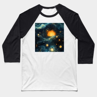 Van Gogh Starry Night Outer Space Pattern 10 Baseball T-Shirt